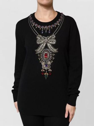 Dolce & Gabbana cashmere crystal embellished sweater