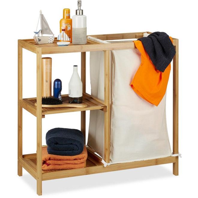 HOMCOM Paravent 4 Panneaux 181 × 180 Cm - Séparateur De Pièce Avec 2 Étagères - Blanc Paille Tressée