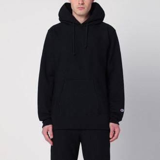 Champion Felpa con cappuccio nera in cotone