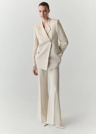Mango Giacca completo dettaglio rever vaniglia - Donna - XS - MANGO