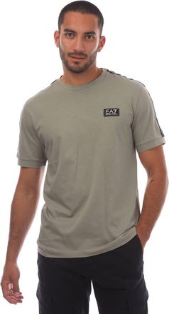 Emporio Armani Mens Emporio Armani Logo Tape T-Shirt in Grey Cotton - Size X-Large