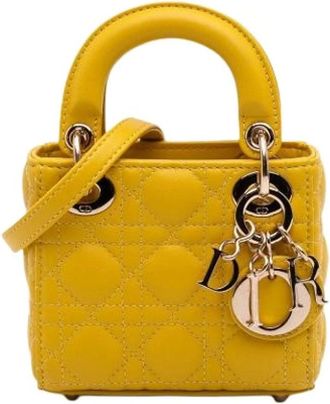 Dior Pre-owned Micro Lady Dior - - Pre-owned - Donna - Giallo - ONE SIZE