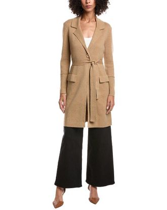 Fort&eacute; Cashmere Wool & Cashmere-Blend Double Knit Cardigan