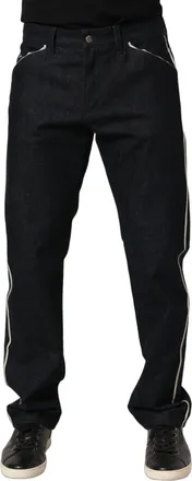 Dolce & Gabbana Black Cotton Mid Waist Classic Men Denim Jeans Clothing