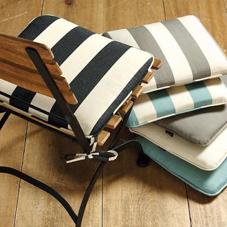 Ballard Designs Giardino Dining Chair Cushion - Canvas White Sunbrella - Ballard Designs