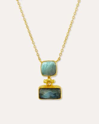 Ottoman Hands Nerissa Aqua Chalcedony Pendant Necklace in Gold at Nordstrom