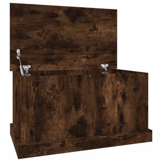 vidaXL Ba&uacute;l Almacenaje Madera Contrachapada Roble Ahumado 70x40x38 Cm Vidaxl
