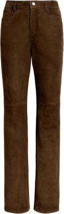 Proenza Schouler Pantaloni dritti in pelle scamosciata - Marrone