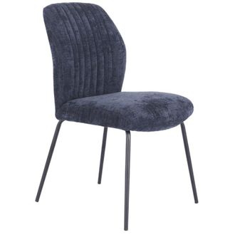 Home Heavenly Home Heavenly Pack 2 Sillas Comedor Nalon, Tapizadas Con Respaldo A Rayas Y Patas Negras, Dise&ntilde;o Moderno, 61x47x89 Cm. Color: Gris Oscuro