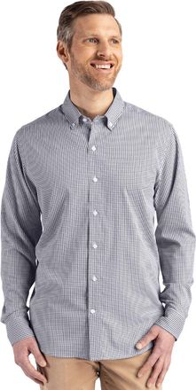 Cutter & Buck Skyline Epic Confidence Gingham Mens Big & Tall Long Sleeve Dress Shirt