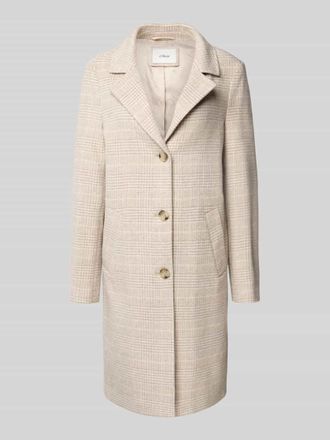 s.Oliver Red Label Regular Fit Wollmantel mit Karomuster in Beige, Größe 32