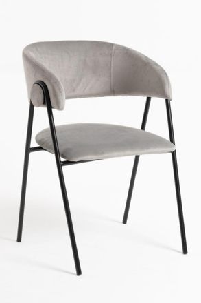 Regalos Miguel Regalos Miguel - Sillas Comedor - Silla Mihu Black Terciopelo - Gris Claro