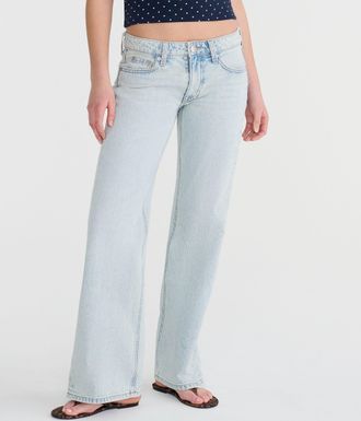 A&eacute;ropostale Low-Rise Baggy Flare Jean