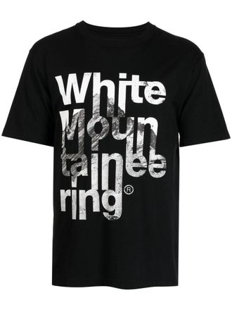 White Mountaineering logo-print cotton T-shirt - men - Cotton - 2 - Black