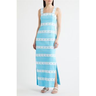 Lilly Pulitzer Davis Linen Maxi Dress in Capri Blue at Nordstrom, Size 14