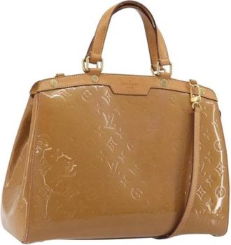 Louis Vuitton Pre-owned Rose Velours Patent Leather Hand Bag - Dames - Vintage Handtas - Bruin - ONE Size - Leer - Vintage