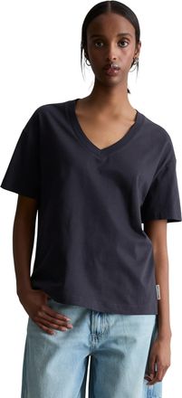 Marc O'Polo Denim V-Shirt MARC OPOLO DENIM, Damen, Gr. XL, blau depths, Jersey, Obermaterial: 100% Baumwolle, regular fit, V-Ausschnitt, Shirts V-Shirt, regular aus Bau