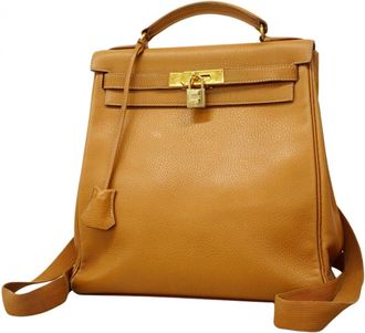 Herm&egrave;s Natural Ardennes Leather Backpack (Pre-Owned)