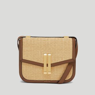 DeMellier The Vancouver in Warm Raffia Tan Smooth Leather Crossbody bag