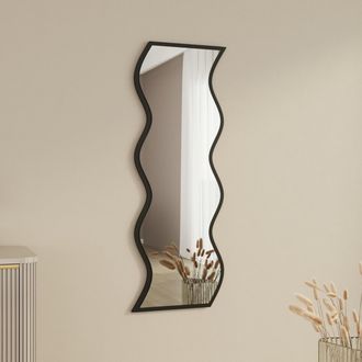Dmora Espejo Metonoka, Forma Rectangular, Tipo De Pared, Color Estructura Transparente, 40x120h Cm Negro