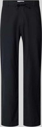 Selected Loose Fit Hose aus Baumwoll-Leinen-Mix Modell BRODY in Black, Gr&ouml;&szlig;e XXL