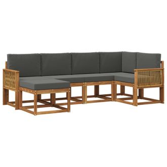 vidaXL Conjunto De Sof&aacute;s De Exterior 6 Pcs Natural Y Antracita Vidaxl