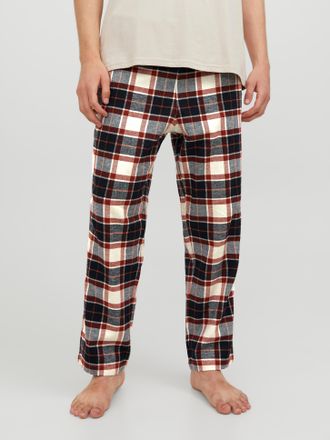 Jack & Jones Schlafhose JACK & JONES JACRIMON PANTS, Herren, Gr. XXL, N-Gr, weiss (cloud dancer), Web, Obermaterial: 100% Baumwolle, kariert, relaxed fit kn&ouml;chella