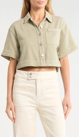 Habitual Crop Stretch Cotton Shacket in Tea at Nordstrom Rack, Size X-Small