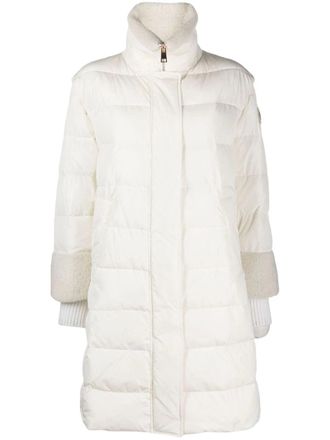 Lorena Antoniazzi Quilted Long Puffer Coat With Faux Shearling Trim