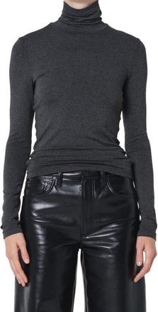 A Gold E Pascale Turtleneck Top in Charcoal Heather at Nordstrom, Size X-Small