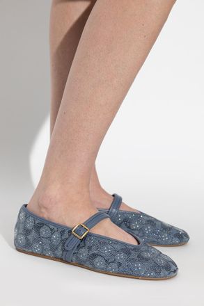 Coach Ballet Flats With Shimmering Sequins, Womens, Blue