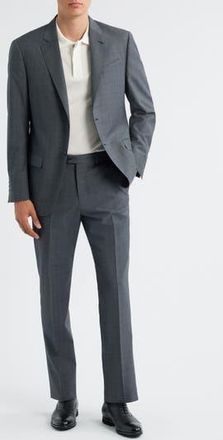 Emporio Armani Grey Microcheck Wool Suit in Solid Medium Grey at Nordstrom Rack, Size 46 Us / 56 Eu Regular