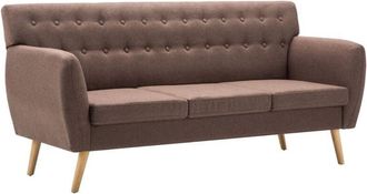vidaXL Vidaxl - Sofá de 3 plazas tapizado de tela marrón 172x70x82 cm