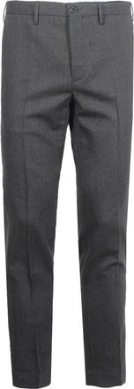 Incotex Grijze Wollen Blend Broek - Heren - Slim Fit Broeken - Grijs - 4XL - Wol - Broeken