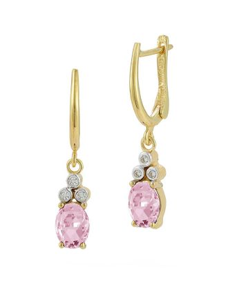 I.Reiss Company 14K 2.31 Ct. Tw. Diamond & Rose Quartz Dangle Earrings