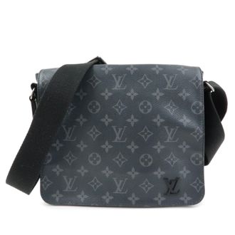 Louis Vuitton District Messenger Monogram Eclipse Canvas Gray Canvas Handbag (Pre-Owned)