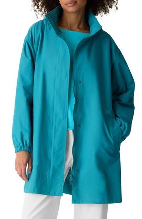 Eileen Fisher Stand Collar Jacket in River at Nordstrom, Size Xx-Small