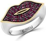 Effy Sterling Silver & 14K Gold Pav&eacute; Ruby Lip Ring in Red at Nordstrom Rack, Size 7