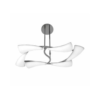 Netlighting Mistral Telescopic 36W LED Rectangular 3240lm Chrome Frosted Acrylic in Grey