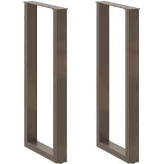 vidaXL Patas Para Mesa De Bar En Forma De U (2 Unidades, Acero Natural, 40 X 100-101 Cm) Vidaxl