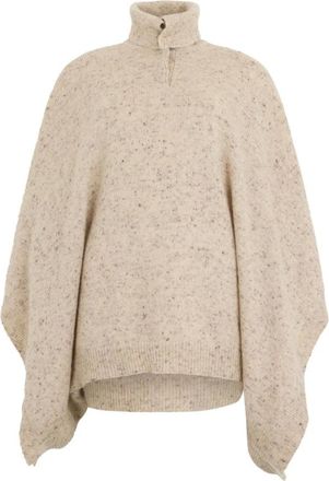 Fabiana Filippi Poncho de punto jaspeado - Jackets - Mujer - Beige - ONE SIZE