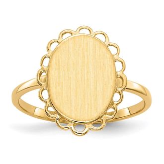 Diamond2Deal 14k Yellow Gold Open Back Signet Ring