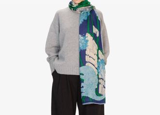 Inou&iuml; Editions Womens Vegas 80 Scarf In Blue & Green