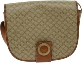 Celine Pre-owned Cross Body Bags, female, Beige, Size: ONE SIZE Pre-owned Vintage macadam shoulder bag