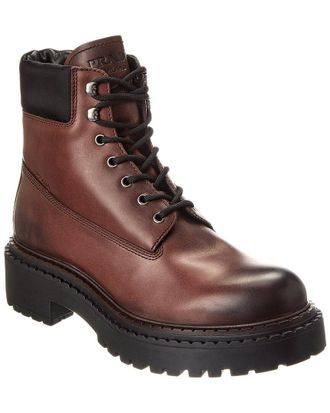 ミドルブーツ PRADA Women Boots 1T704NFG0553LPP F0192 BROWN Prada Monolith Leather and Re-Nylon Boots with Pouch | Saks