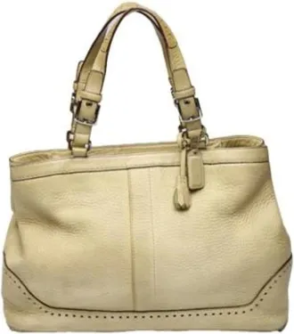 Coach Pre-owned Handbags, female, Beige, Size: ONE SIZE Pre-owned Leather Handbag