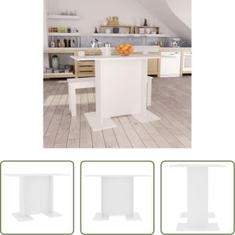 vidaXL Tavolo da pranzo bianco - Tavolo da Pranzo Bianco 110x60x75 cm in Legno Multistrato