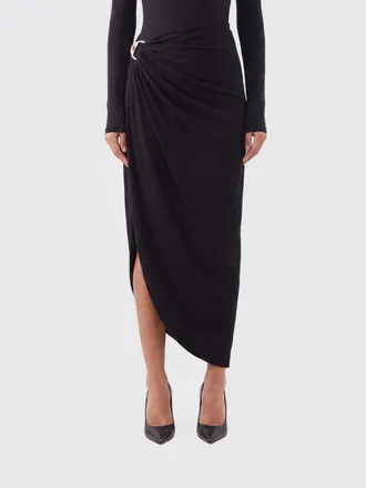 Sportmax Gonna midi asimmetrica in jersey con vita alta e drappeggio