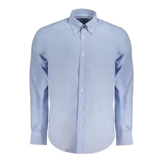 Harmont & Blaine Kleding - Heren - Zakelijke Overhemden - Blauw - S - Katoen - Overhemden