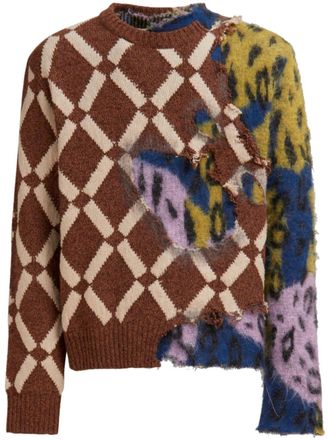 Marni Maglione con design color-block - Marrone
